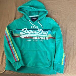 Superdry Green Rainbow Hoodie Women Size 8